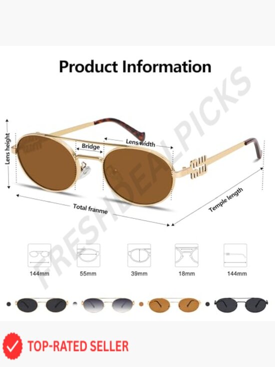 Retro Oval Metal Sunglasses for Women, Y2K Chic Gold Narrow Frame UV400 main image 7